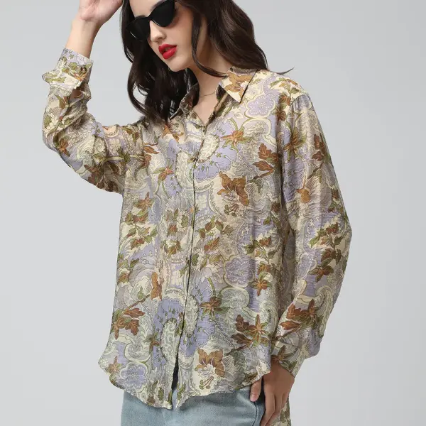 Women's Printed Multi Spread Collar Shirts