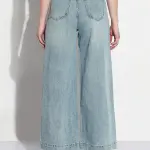 Women's Blue High Rise Wide Leg Jeans