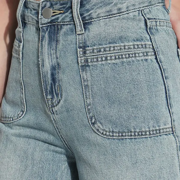 Women's Blue High Rise Wide Leg Jeans