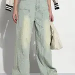 Women's Blue High Rise Baggy Jeans
