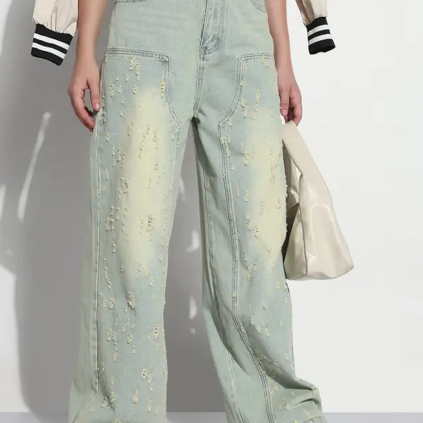 Women's Blue High Rise Baggy Jeans