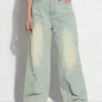 Women's Blue High Rise Baggy Jeans
