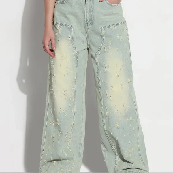 Women's Blue High Rise Baggy Jeans