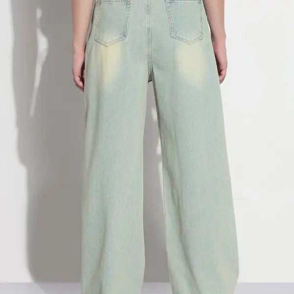 Women's Blue High Rise Baggy Jeans