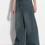 Women's Blue High Rise Wide Leg Jeans