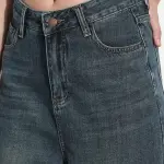 Women's Blue High Rise Wide Leg Jeans