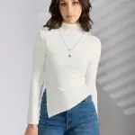 Women's White Top with Chain