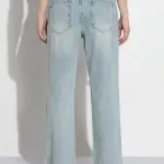Women's Blue Embellished High Rise Straight Fit Jeans
