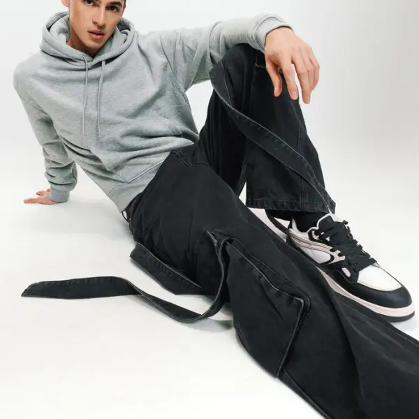 black men's baggy cargo jeans