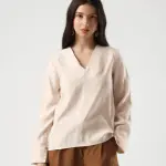 REGULAR FIT PLAIN TOP ELANI - BEIGE