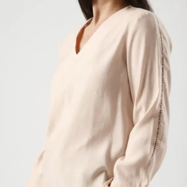 REGULAR FIT PLAIN TOP ELANI - BEIGE