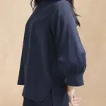 TOP WITH CUFFED SLEEVES ELARA-SC - NAVY