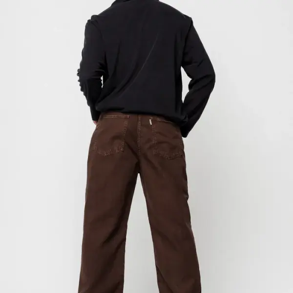 dark brown men's straight jeans