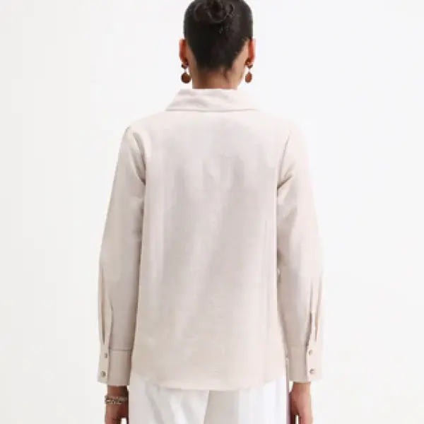 REGULAR FIT SOLID SHIRT LIPPTA - BEIGE