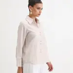 REGULAR FIT SOLID SHIRT LIPPTA - BEIGE