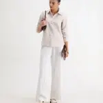 REGULAR FIT SOLID SHIRT LIPPTA - BEIGE