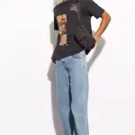 light blue fish cut men's baggy straight jeans