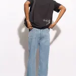 light blue fish cut men's baggy straight jeans