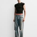 RIPPED BAGGY FIT JEANS