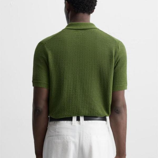 TEXTURED KNIT POLO SHIRT