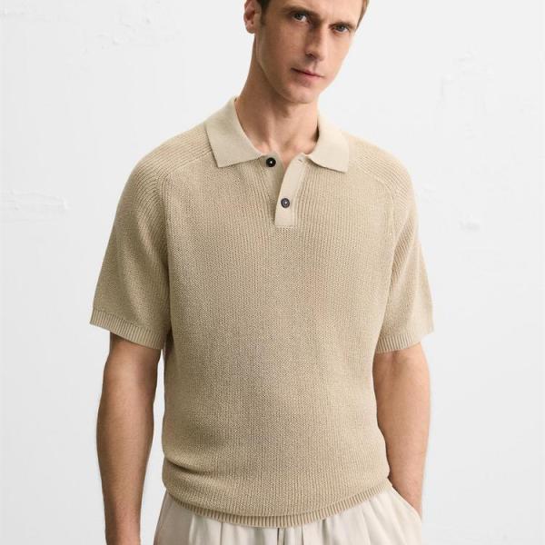TEXTURED KNIT POLO SHIRT