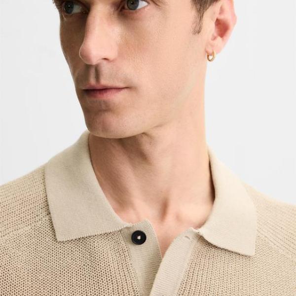 TEXTURED KNIT POLO SHIRT