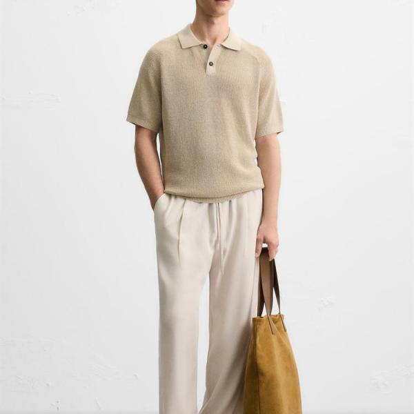 TEXTURED KNIT POLO SHIRT