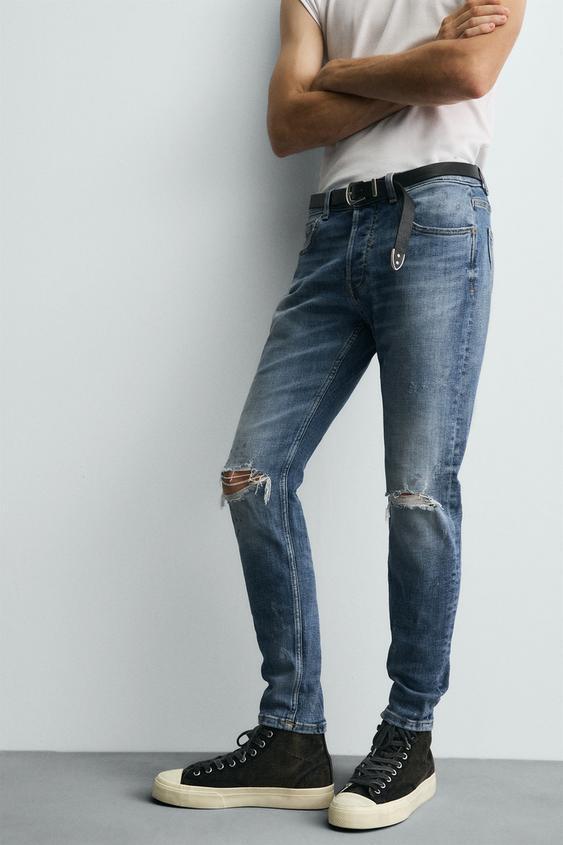 RIPPED SKINNY FIT JEANS