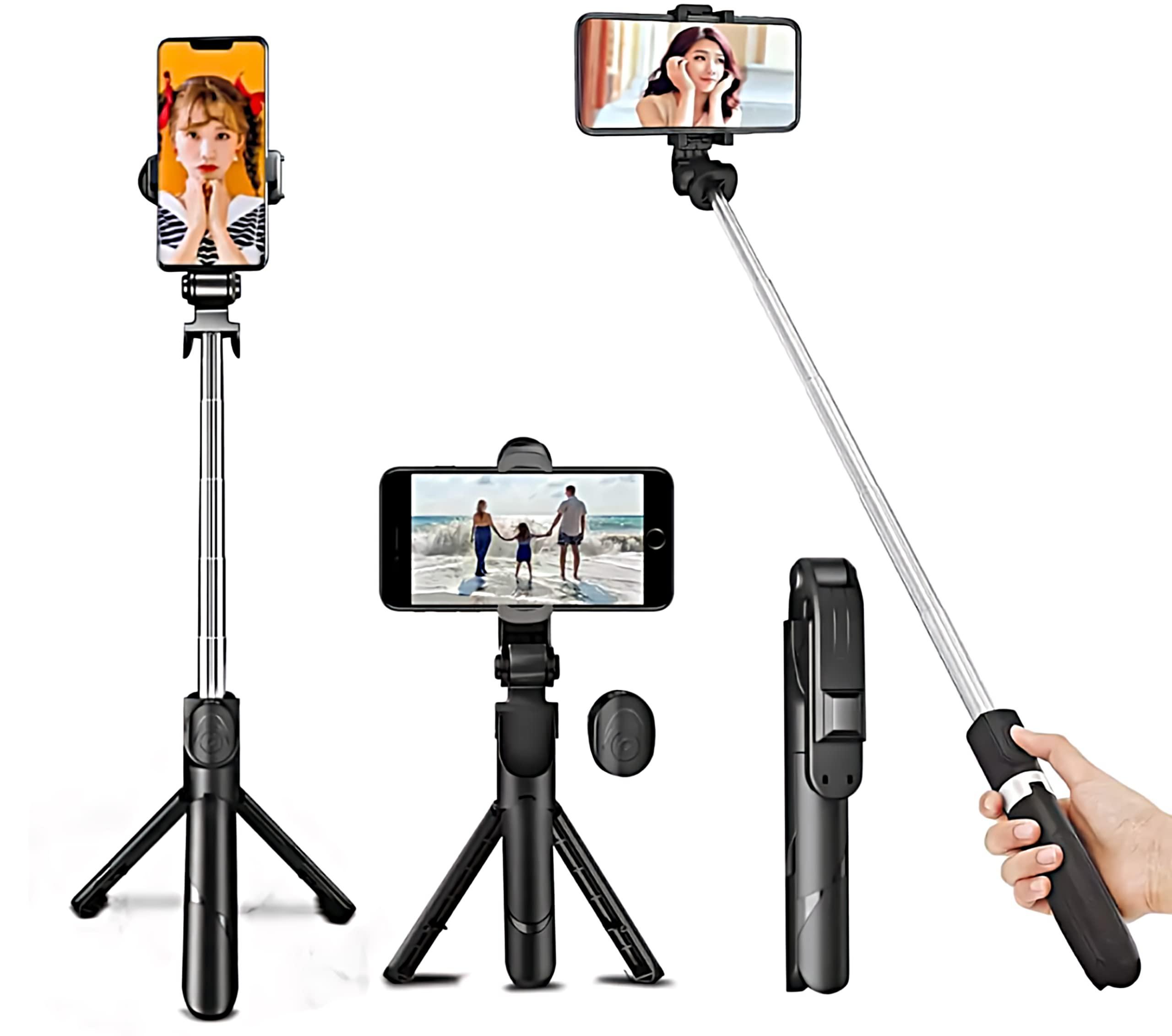 Adjustable Mobile Tripod Stand with Bluetooth Remote