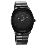 Black Dial Black Stainless Steel Strap Watch
