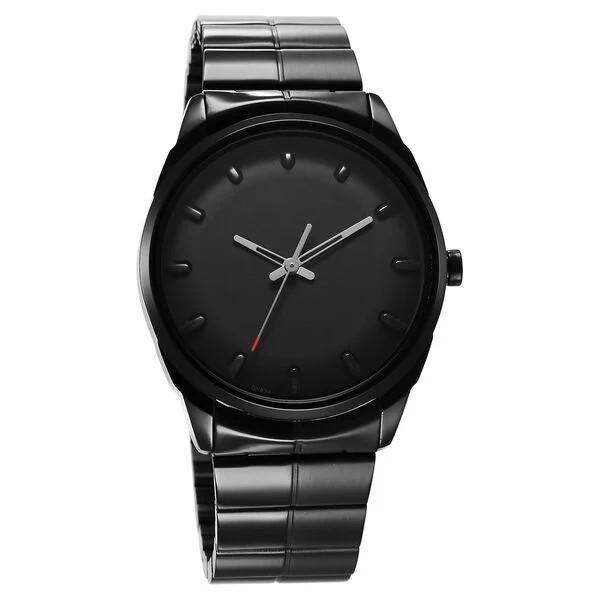 Black Dial Black Stainless Steel Strap Watch