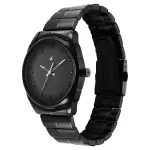 Black Dial Black Stainless Steel Strap Watch