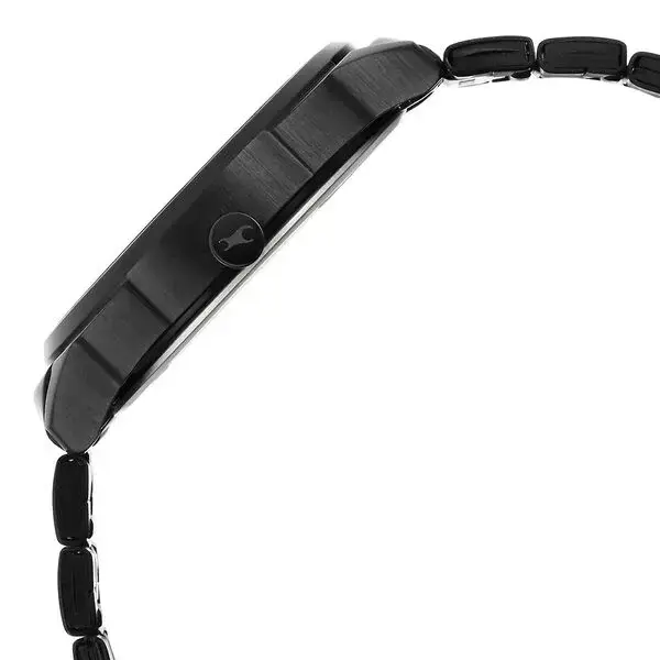 Black Dial Black Stainless Steel Strap Watch