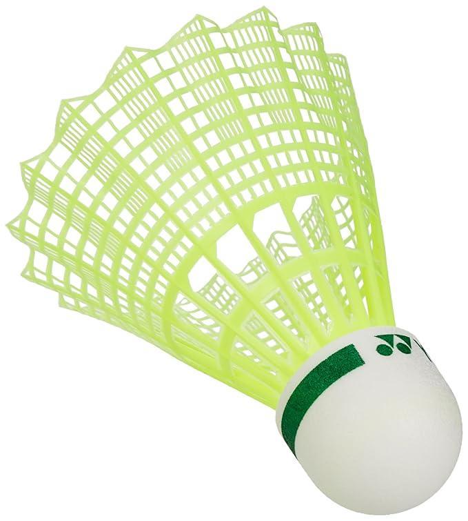 Nylon Shuttlecock, Yellow, Pack of 6