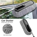 TEKCOOL 5 PCs Microfiber Car Duster with Long Handle Car Cleaning Brush Exteriror and Interiror Car Cleaning Cloth Car Ac Vent Cleaner Brush for Car, Motorbike, SUVs Car Cleaning Kit (A1).