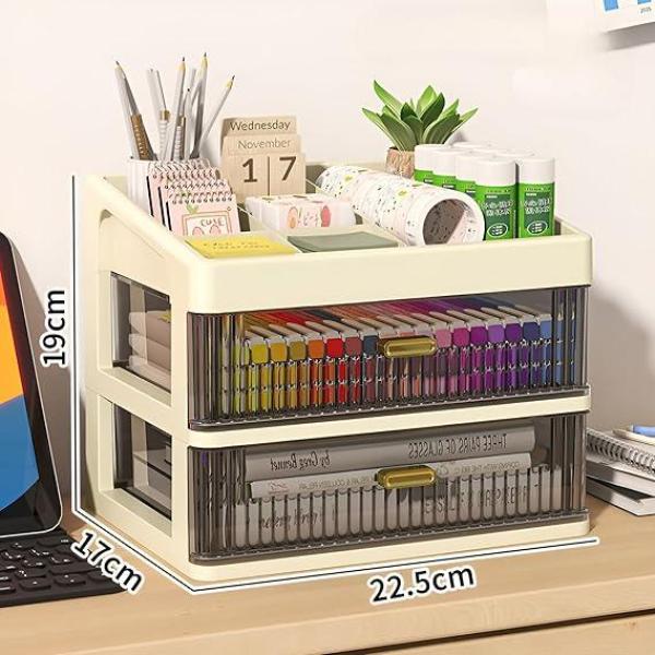 2-Layer Desk & Makeup Organizer