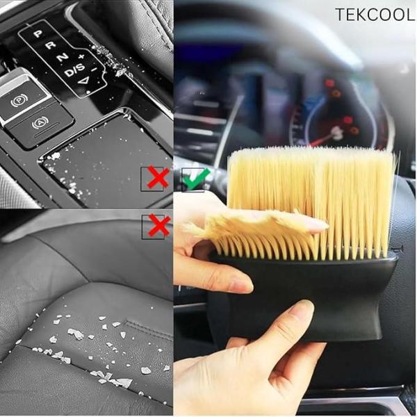 TEKCOOL 5 PCs Microfiber Car Duster with Long Handle Car Cleaning Brush Exteriror and Interiror Car Cleaning Cloth Car Ac Vent Cleaner Brush for Car, Motorbike, SUVs Car Cleaning Kit (A1).
