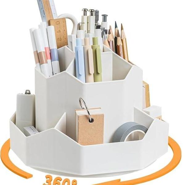 9-Slot Rotating Desk Organizer