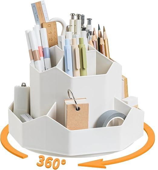 9-Slot Rotating Desk Organizer