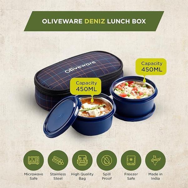 Deniz Lunch Box with 2 Steel Containers