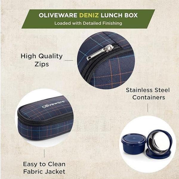 Deniz Lunch Box with 2 Steel Containers