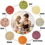 900ml Manual Hand-Press Vegetable Chopper with Stainless Steel Blades