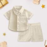 100% Linen Shirt & Shorts Co-ord Set for Kids