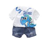 Baby Boys Cotton Dino Print T-Shirt with Shorts – 2-Piece Summer Clothing Set
