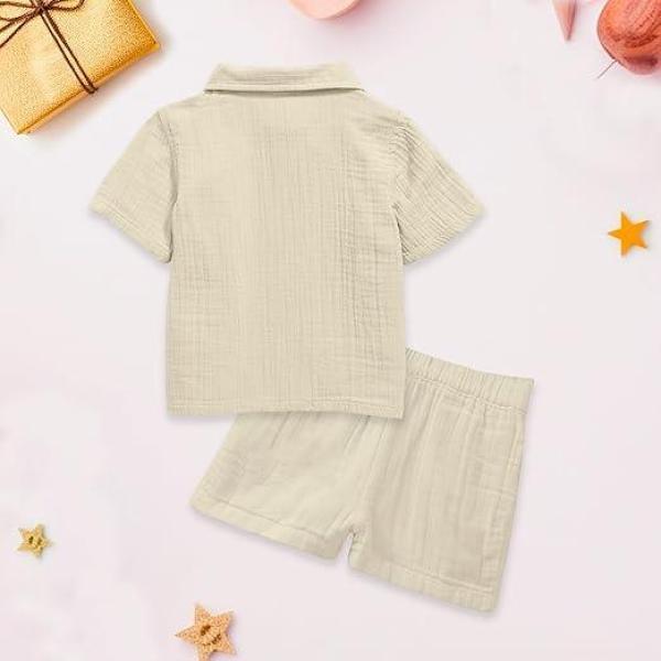 100% Linen Shirt & Shorts Co-ord Set for Kids