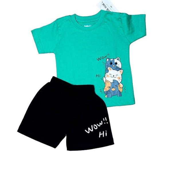 Kids’ Cartoon Print T-Shirt and Shorts Se