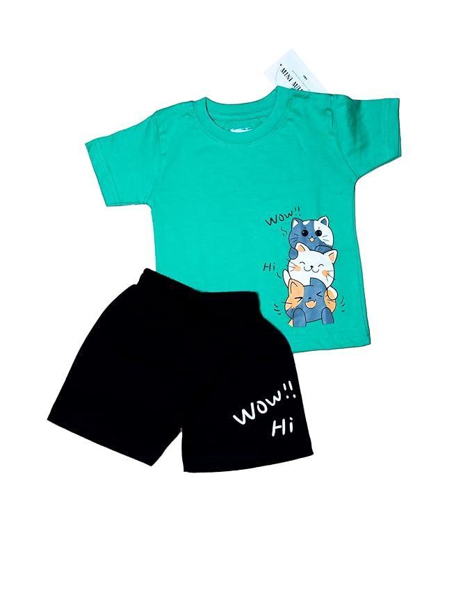 Kids’ Cartoon Print T-Shirt and Shorts Se