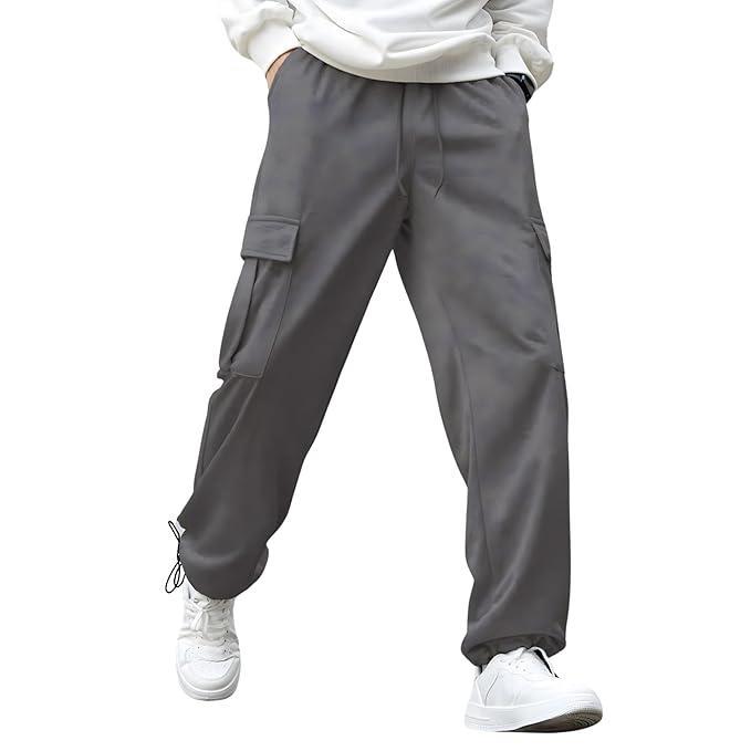 Men’s Loose Fit Mid Rise Oversized Cargo Utility Joggers