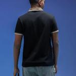 Men’s Pure Cotton Half Sleeve Regular Fit Polo T-Shirt with Colored Collar – Available in Olive, Black & White