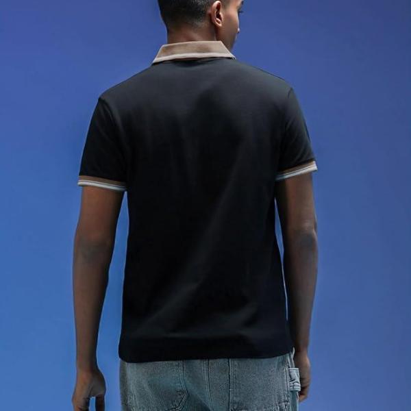 Men’s Pure Cotton Half Sleeve Regular Fit Polo T-Shirt with Colored Collar – Available in Olive, Black & White